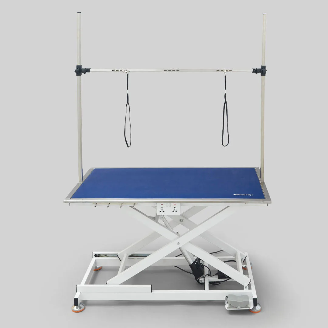 Rover's Edge Hercules electric grooming table with stainless top and H-bar
